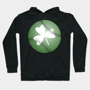 Baseball White Irish Shamrock Hoodie